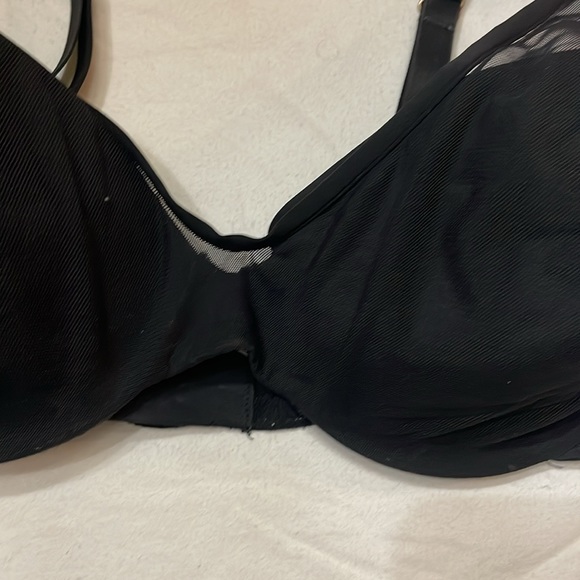 LE MYSTÈRE Sheer Illusion Plunge T-Shirt Black Bra  36DDD/F - Picture 5 of 10